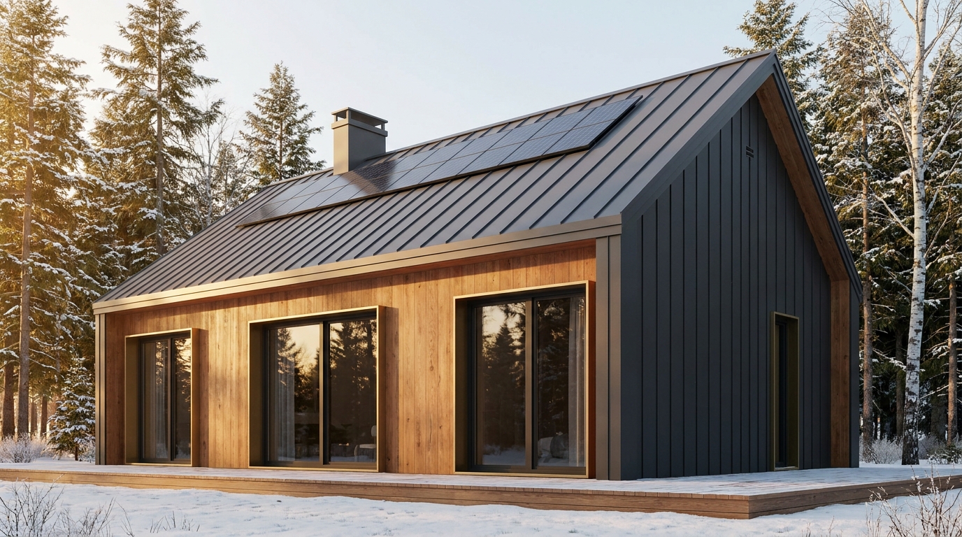 星の小屋 外観 — AI render based on BIM specs