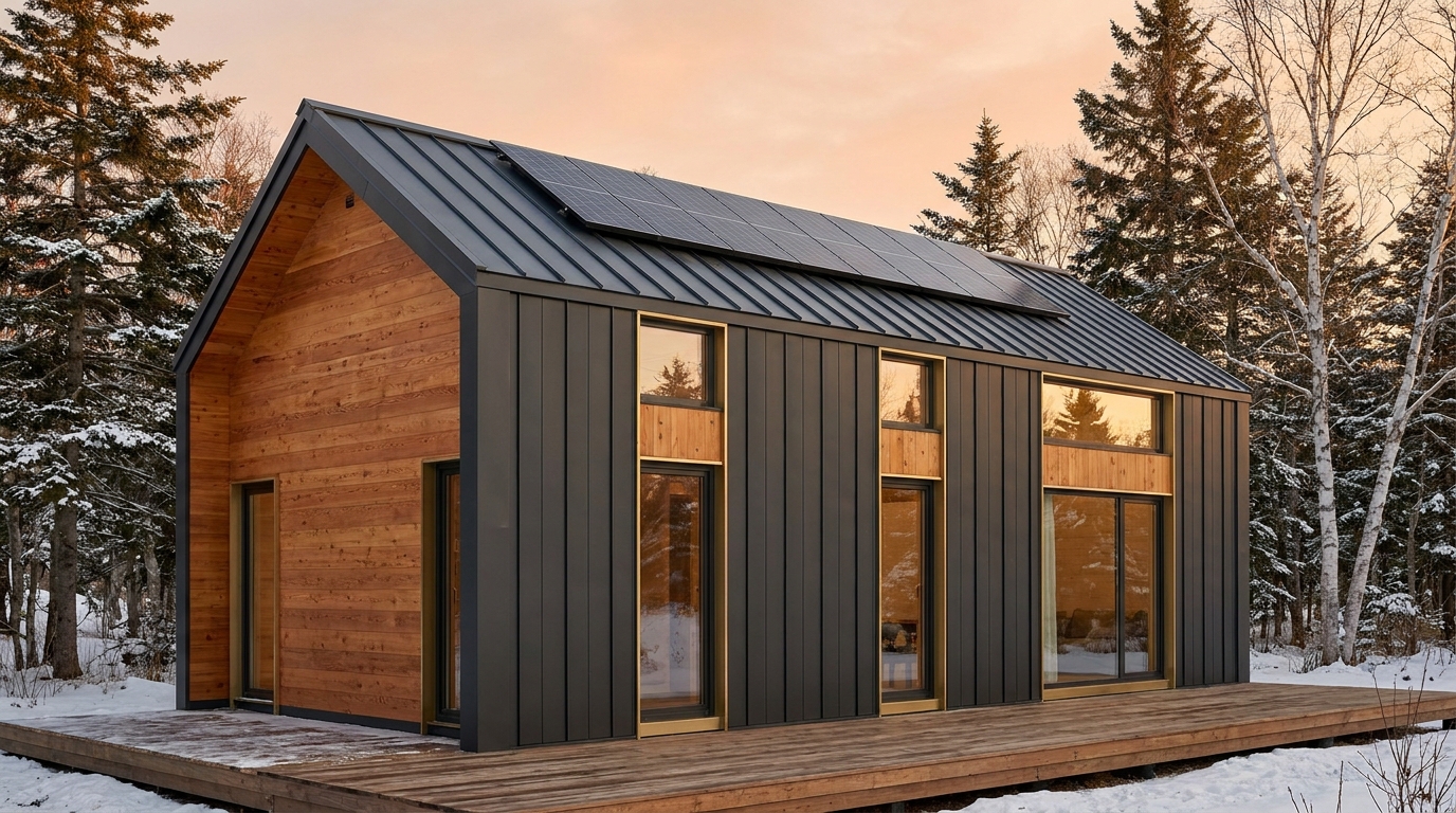 星の小屋 外観 — AI render based on BIM specs