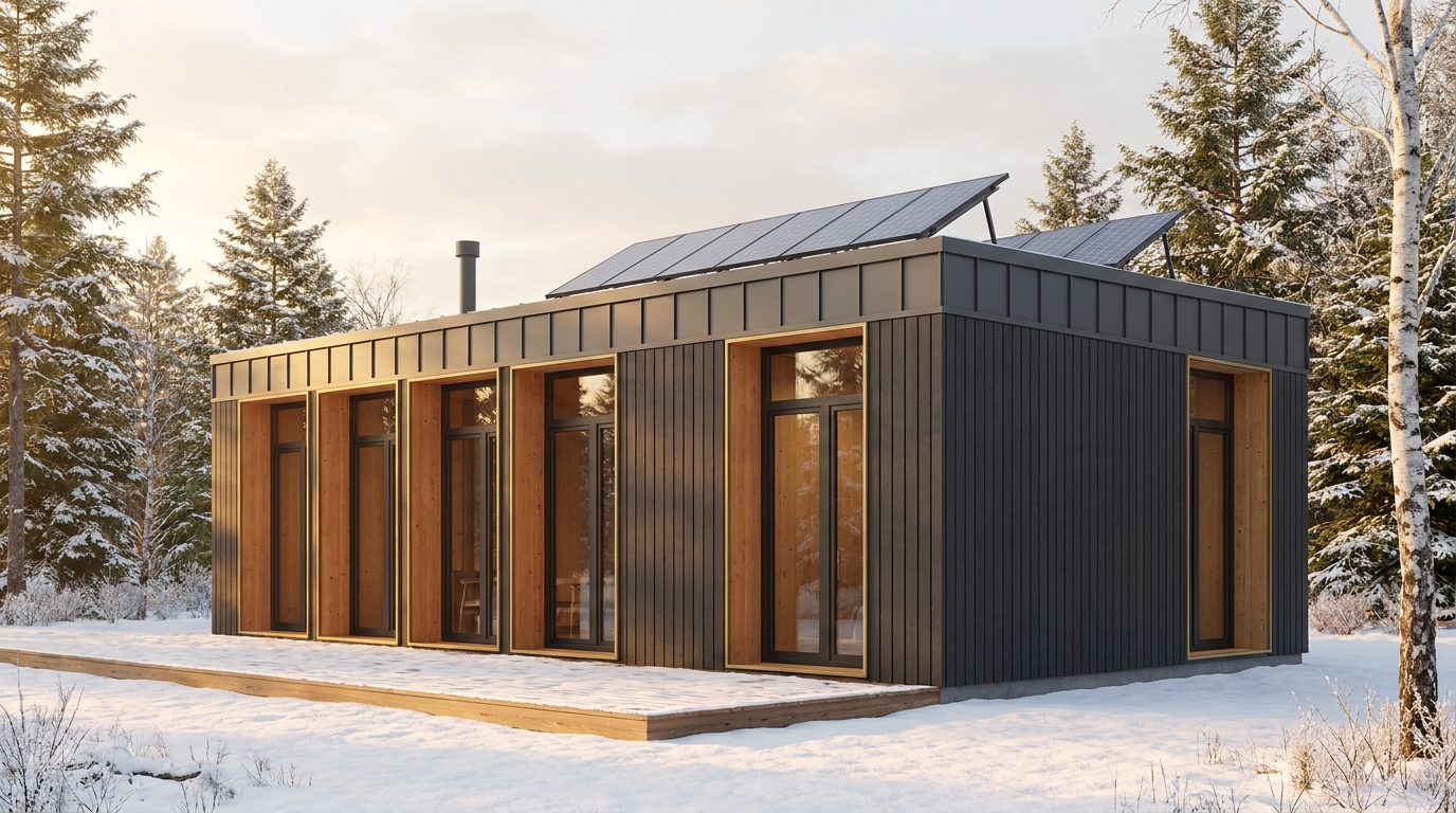 北の里 外観 — AI render based on BIM specs